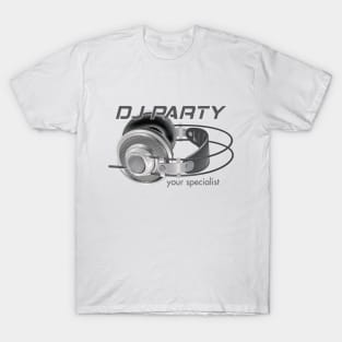 DJ Headphones, Party Specialist, Music T-Shirt